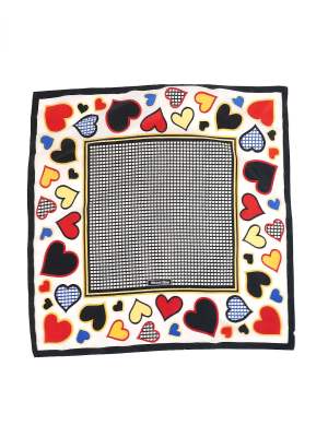 Vintage Street One Colourful Hearts Pattern Scarf 21in x 22in