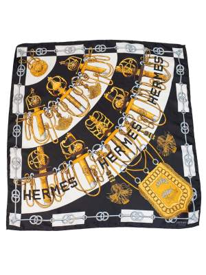 Vintage Hermes Style Cliquetis Scarf Size 32.5in x 33.5in