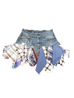 Reworked Y2K Levis Plaid Denim Skirt Waist-31