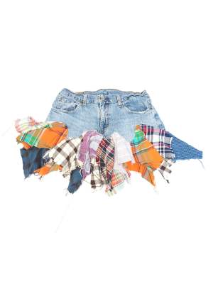 Reworked Y2K Levis Plaid Denim Skirt Waist-31