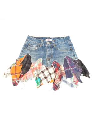 Reworked Y2K Levis Plaid Denim Skirt Waist-30
