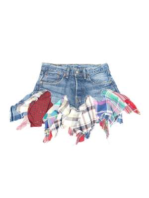 Reworked Y2K Levis Plaid Denim Skirt Waist-30