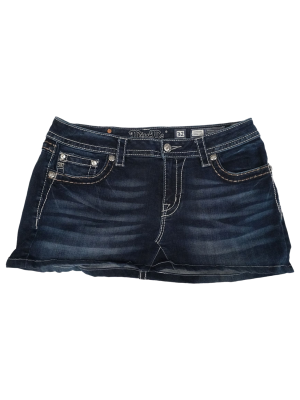 Vintage Reworked Y2K Miss Me Denim Skirt Waist - 35