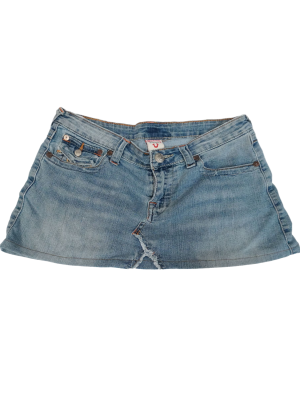 Vintage Reworked Y2K True Religion Denim Skirt Waist - 34