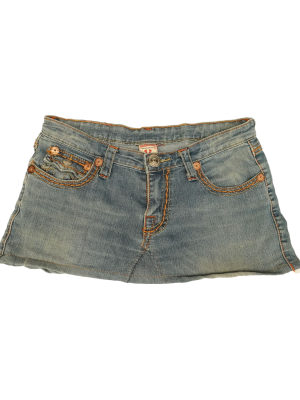 Vintage Reworked Y2K True Religion Denim Skirt Waist - 33