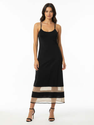 Vintage Vannina Vesperini Black & Gold Slip Dress Size Small