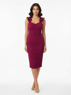 Romeo & Juliet Couture Magenta Flower Dress Size Medium