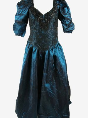 Alfred Angelo Vintage Lace Dress Ribbon Party Retro Costume Navy UK 10