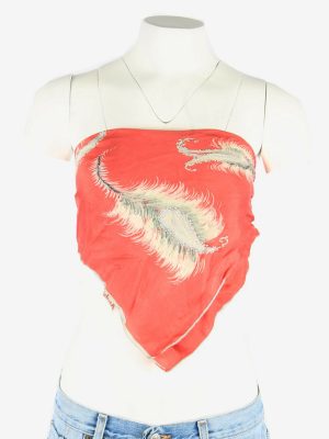 Boho Festival Floral Scarf Square Satin Vintage Summer 90s Retro Pink