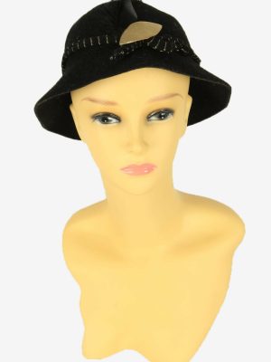Bucket Vintage Hat Womens Fedora Classic Country Black 54 cm