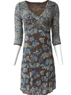 Motivi Printed Midi Dress with Lining and Figure-Flattering Design Size S