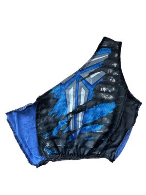 Remake Ladies Top One Shoulder Sew Crop Top Unicorn Print Size M