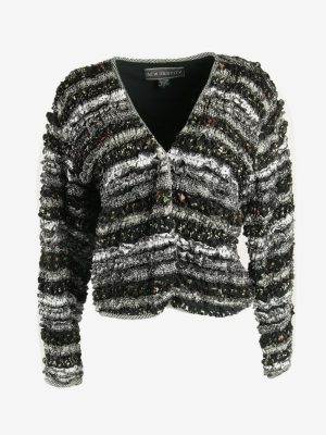 Vintage Hippie Jacket Striped V Neck Festival 90s Multi Size L