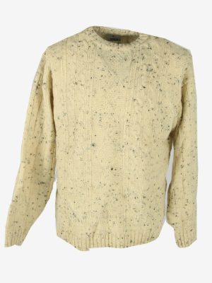 Vintage Jumper Cable Knitwear Crew Neck 90s Cream S