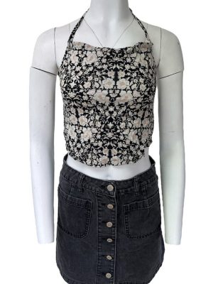 Womens Halter Neck Boho Crop Top Summer Beach Holiday