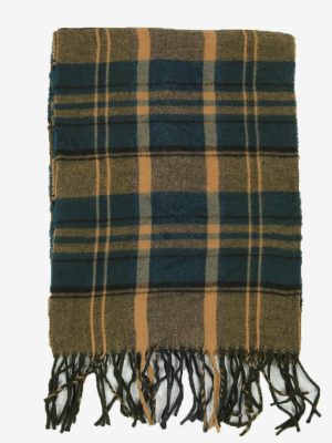 Check Tartan Scarf Vintage Soft Tassel Plaid Warm 90s Retro Multi