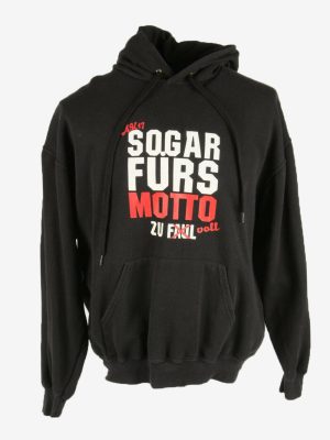 Printed Hoodie Vintage Pock Sportswear 90s Black L