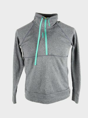 Reebok Vintage Sweatshirt Half Zip Collared Retro 90s Grey Size M