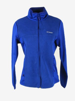 Vintage Columbia Tracksuit Top High Neck Sports Retro Blue Size L