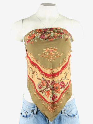 Boho Festival Floral Scarf Square Vintage Summer 80s Retro Multi