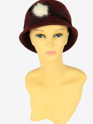 Bucket Vintage Hat Womens Classic Design Country 90s Burgundy Size 58 cm