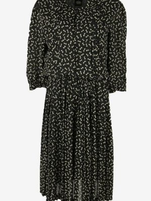 Golden Gate Vintage Dress Crew Neck Elastic Waist 90s Black Size 38