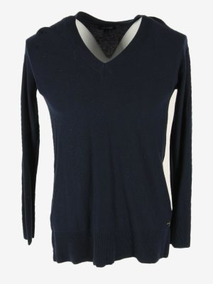 Tommy Hilfiger Plain Sweater Vintage Jumper V Neck 90s Navy Size M