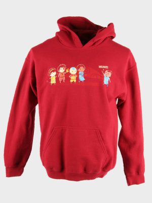Avatar Print Hoodies Vintage Pocket  Pullover Sport Fit  Red Size M