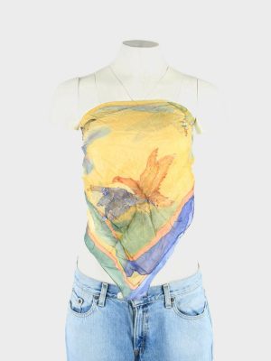 Boho Festival Animal Print Scarf Square Vintage Summer 80s Retro