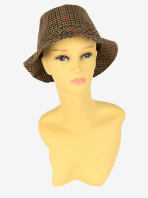 Check Vintage Trilby Hat Classic Country Retro Brown Size 56 cm HAT2299