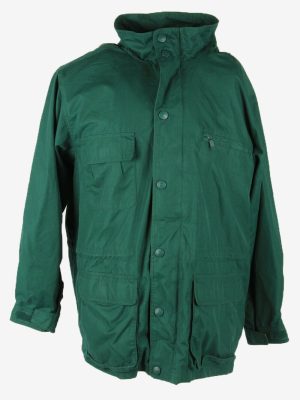 Eddie Bauwer Outdoor Jacket Blanked Lined Hooded Pockets Green Size L