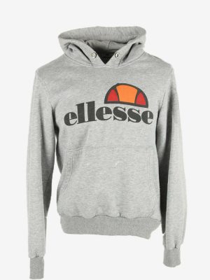 Ellesse Vintage Hoodie Pocket Retro 90s Grey Size M