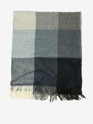 Vintage Check Tartan Scarf Winter Soft Warm Neck 90s Retro Grey