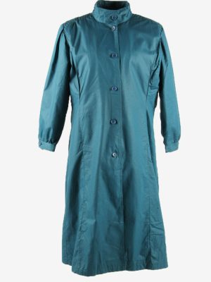 Vintage Trench Coat London Fog Rain Coat Lined Button 90s Turquoise Size M