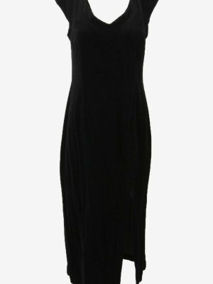 Angie Velvet Long Sleeveless Dress Vintage Retro 90s Black Size UK 12