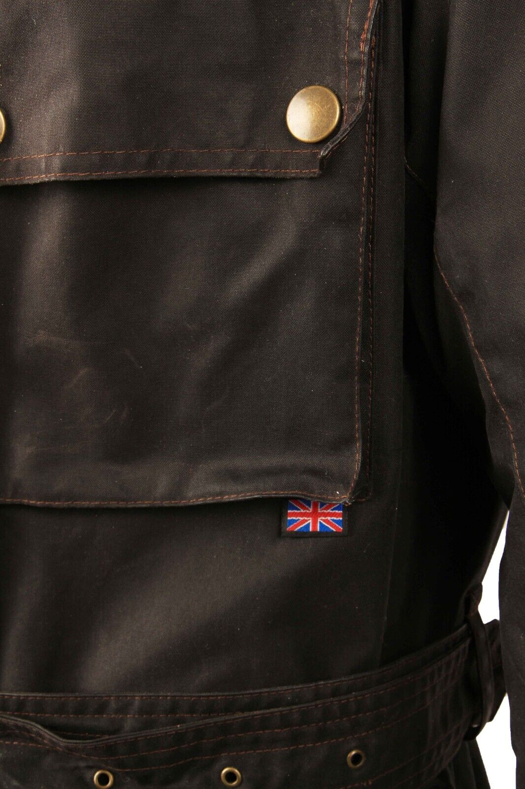 Belstaff Gold Label Waxed Cotton Jacket Men's Black Belted Checked