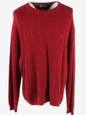 Chaps Vintage Jumper Long Sleeve Crew Neck Warm 90s Red Size S