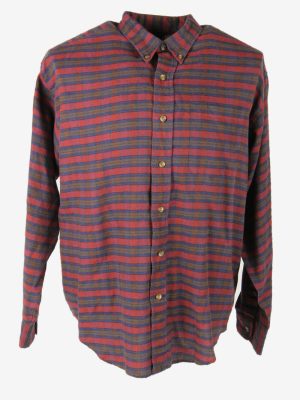 Ark Lewis Flannel Shirt Vintage Striped Long Sleeve Buttons 90s M