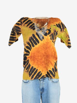 Hippie Gypsy Embroidered Blouse Tunic Top Vintage Kaftan Multi Size M