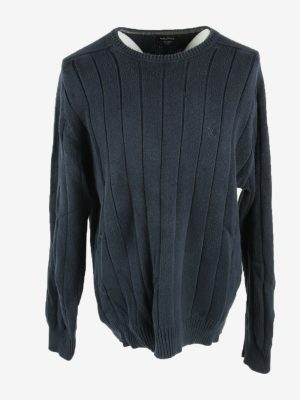 Nautica Jumper Crew Neck Vintage Long Sleeve Winter Retro Navy Size XXL