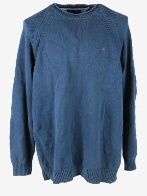 Tommy Hilfiger Diamond Sweater Vintage Crew Neck Golf 90s Blue Size XXL