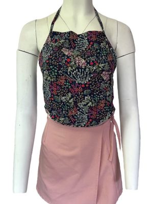 Womens Boho Halter Neck Crop Top Summer Beach Holiday