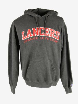 Champion Hoodies College Style Crew Neck Sports Retro 90s Grey Size M