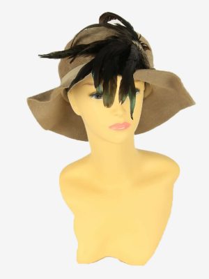 Trilby Vintage Hat Womens Fedora Classic Country Retro Beige Size 58 cm