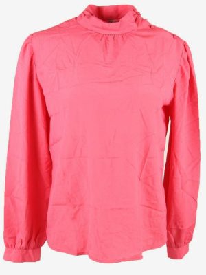 Vintage Top Blouse High Neck 90s Hot Pink UK 16