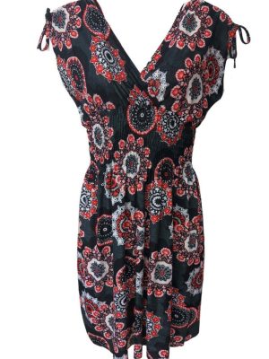 Chic&Pop Jersey Dress with Lace Shoulder Detail V Neck Size L