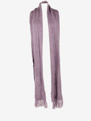 Knitted Winter Scarf Vintage Handmade Neck Warmer Soft 70s Retro Purple
