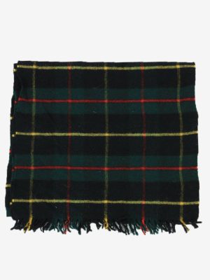 Tartan Scarf  Vintage Check Classic Tassel Winter 90s Retro Green