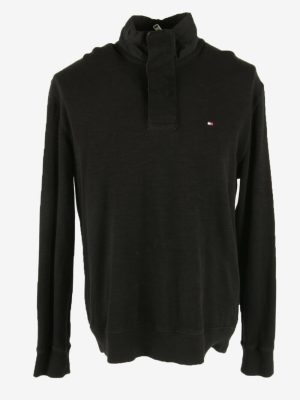 Tommy Hilfiger Vintage Sweatshirt Zip Street Style 90s Black Size L