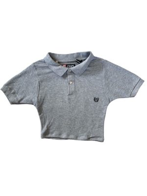 Vintage Chaps Reworked Cropped Top Grey Size XS